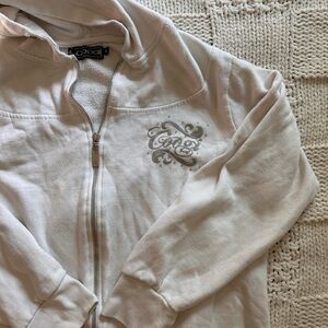 Coogi Beaded White/Cream Zip Up Hoodie